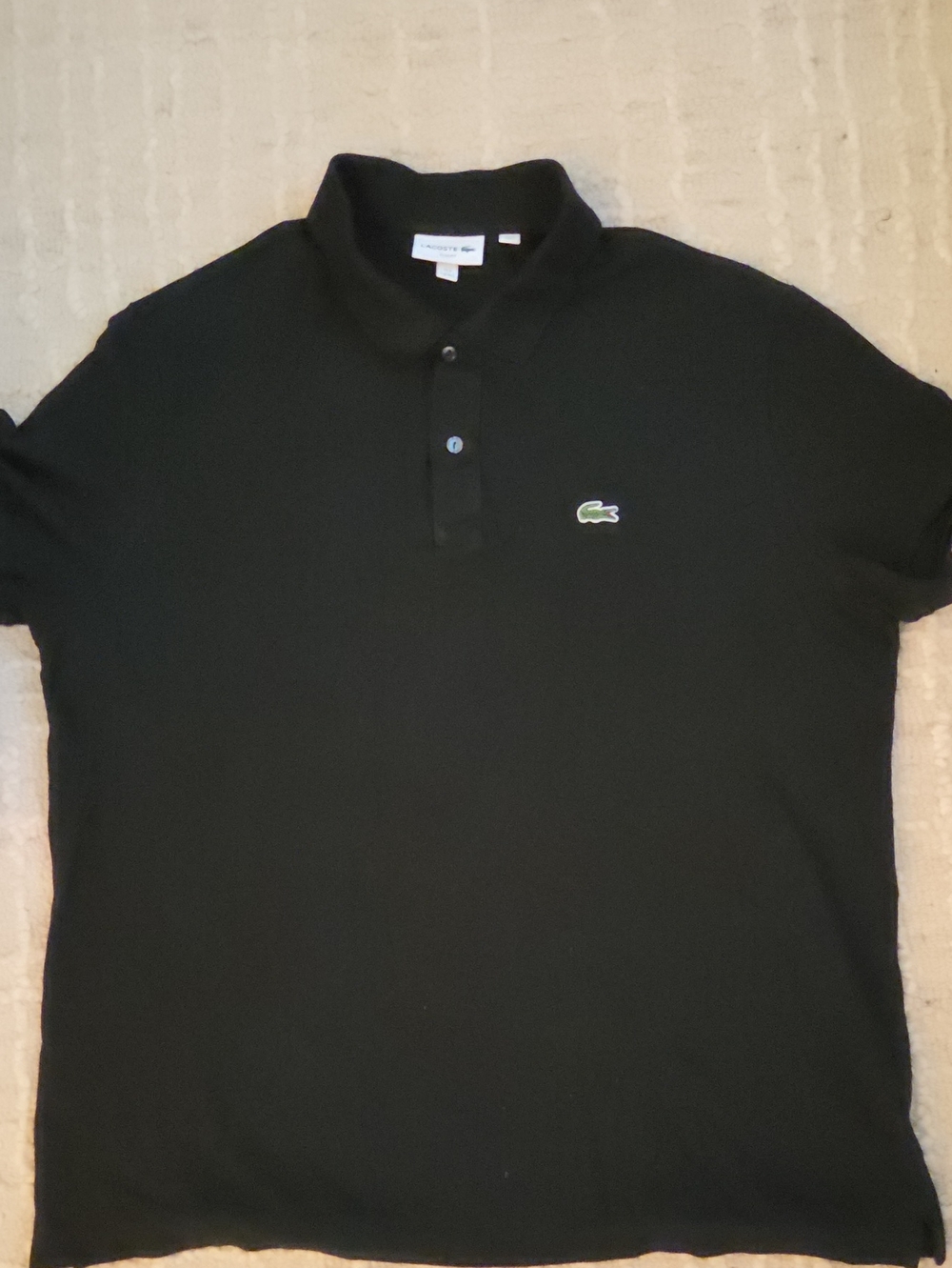 Lacoste Men's Slim Fit Piqué Polo Shirt Black Short Sleeve 3XL FR 8 - Perfect